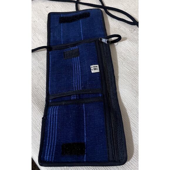 Mini Handmade Navy blue crossbody bag purse Guatemala woven wallet - Picture 4 of 8